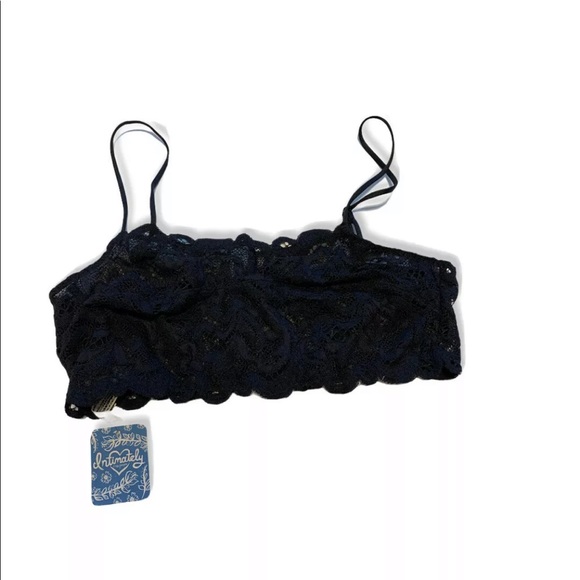 Free People Reese Lace Bralette Black Women Medium - Picture 3 of 10